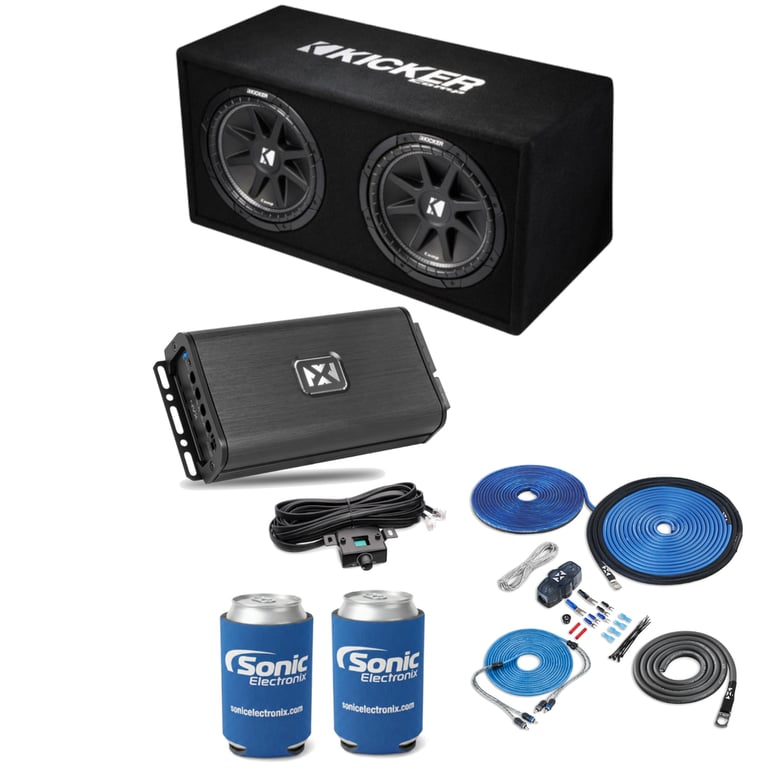 Kicker Comp DC12 (43DC122) + NVX Amplifier (VADM1v2) w/ Free Amp Install Kit Image 1