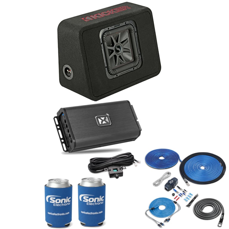 Kicker TL7R102 Subwoofer + NVX VADM1 v2 Amplifier w/ Free Amp Install Kit Image 1