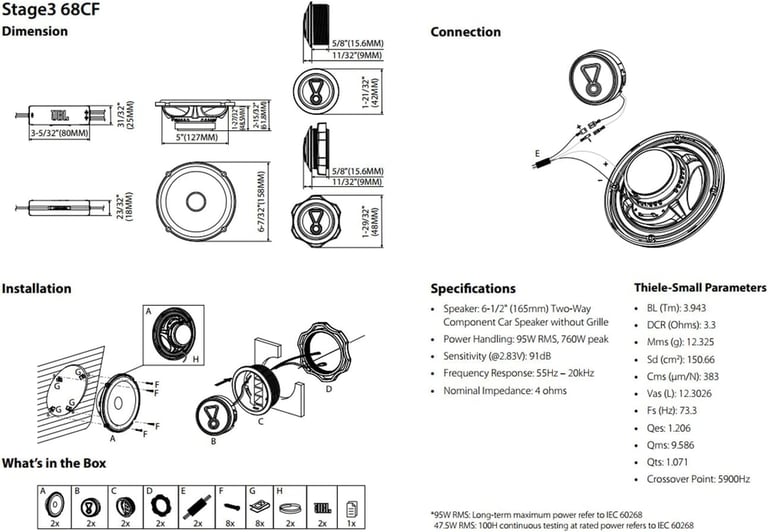 JBL STAGE3 GEN2 68CF (STAGE368CF) Image 7