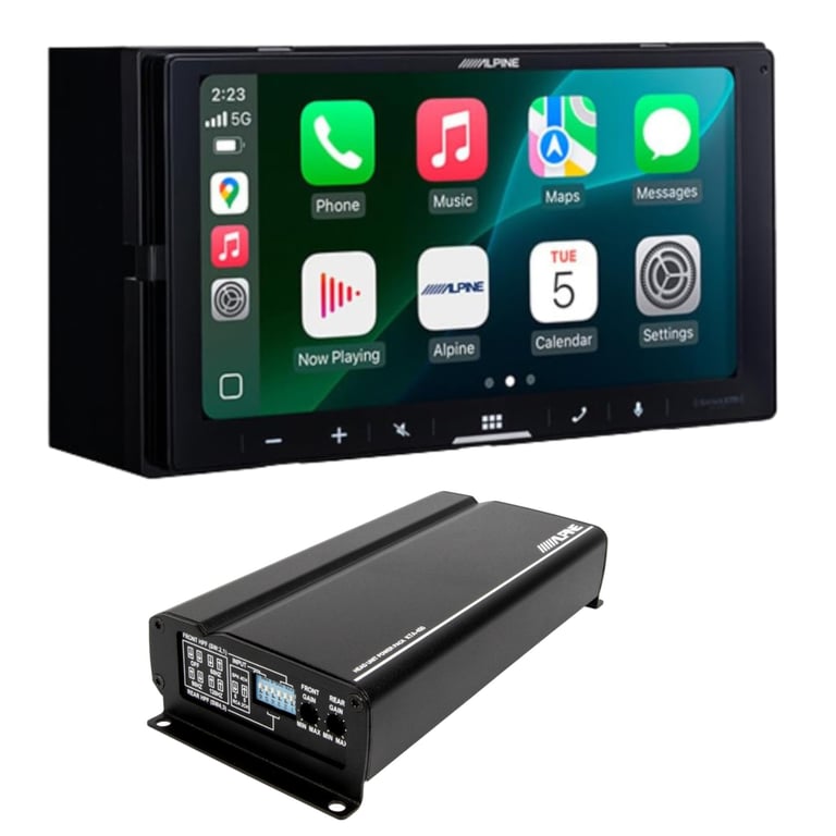 Alpine ILX-W770M Digital Multimedia Receiver w/ KTA-450 Power Pack Amplifier Image 1
