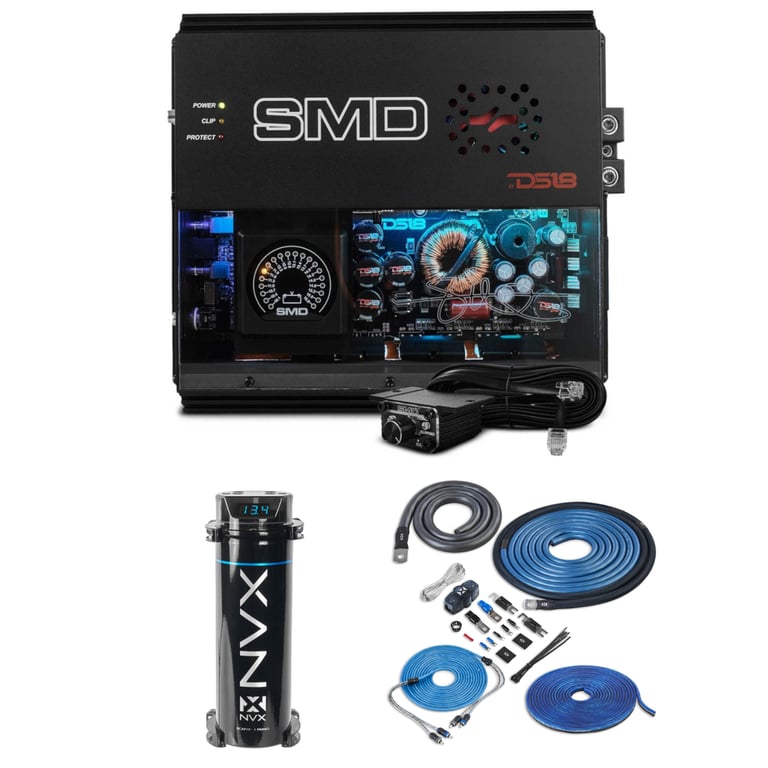 DS18 SMD-2000.1D w/ NVX Amp Kit + 1.0 Farad Capacitor Image 1