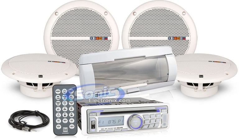 Dual MXCP664S1 Marine Head Unit + 6-1/2" Speakers Image 1