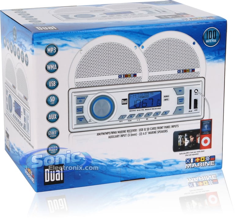 Dual MXCP42 Marine Head Unit + 6-1/2" Speakers (Factory Refurbished) Image 11