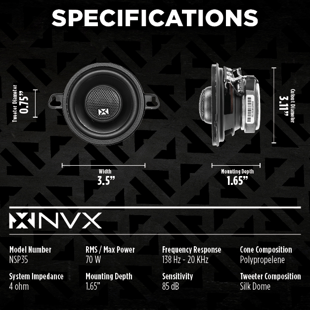 NVX Complete N-Series Speaker Upgrade Kit for 2007-2011 Toyota Camry Image 14