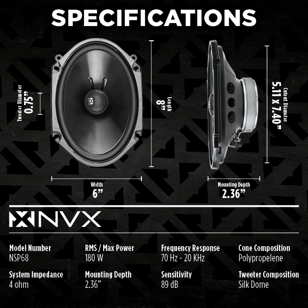 NVX Front N-Series Speaker Upgrade Kit for 1998-2011 Ford Ranger Image 11