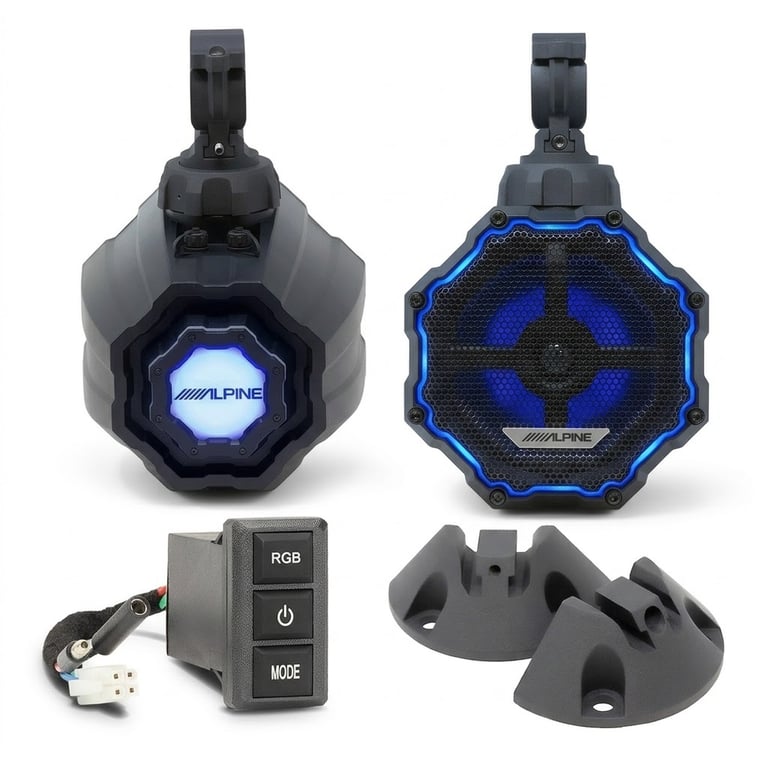 Alpine 6.5" Speaker Pods (SPV-65RGB-CAN) w/ FREE Surface Mounts + RGB Controller Image 1
