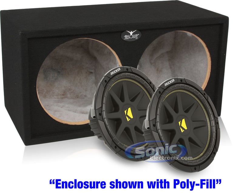 600W Pair of Kicker C124 Subwoofers + Sealed Enclosure Bass Package Image 1