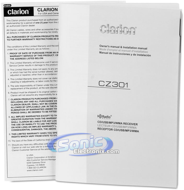 Clarion CZ301 Image 8