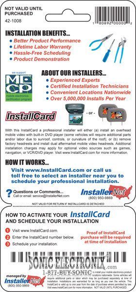 InstallCard 42-1008 (Mobile Video Deluxe) Image 2