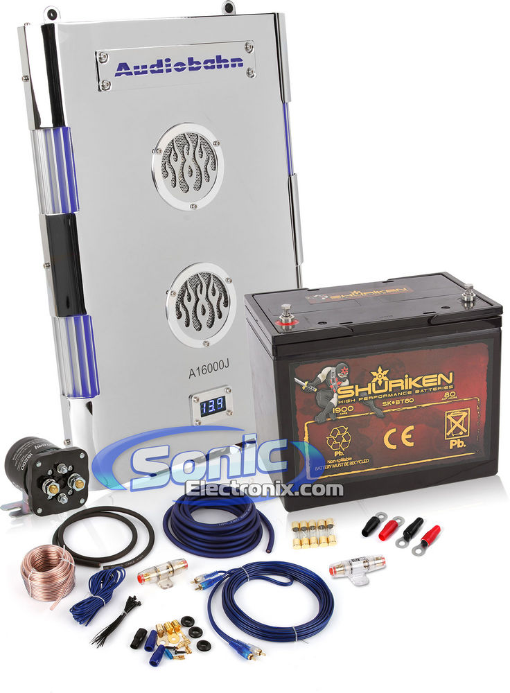 Complete Audiobahn A16000 + SHURiKEN SK-BT80 Package Image 1
