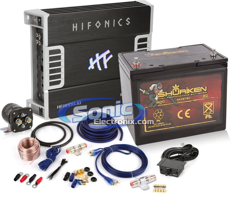 Complete Hifonics HFi1000.1D + SHURiKEN SK-BT80 Package Image 1