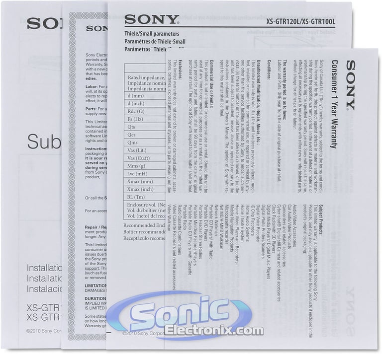 Sony XS-GTR100L Image 8