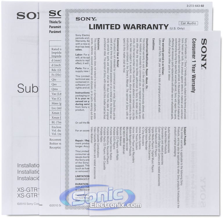 Sony XS-GTR120L Image 7