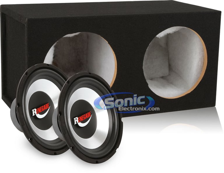 1000W Renegade GTW1000 Subwoofers + Enclosure Bass Package Image 1