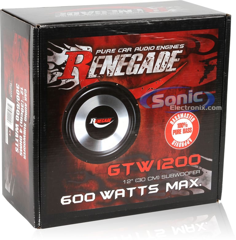 1200W Renegade GTW1200 Subwoofers + Enclosure Bass Package Image 8