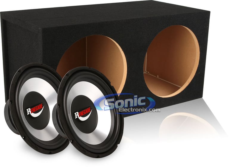 1200W Renegade GTW1200 Subwoofers + Enclosure Bass Package Image 1