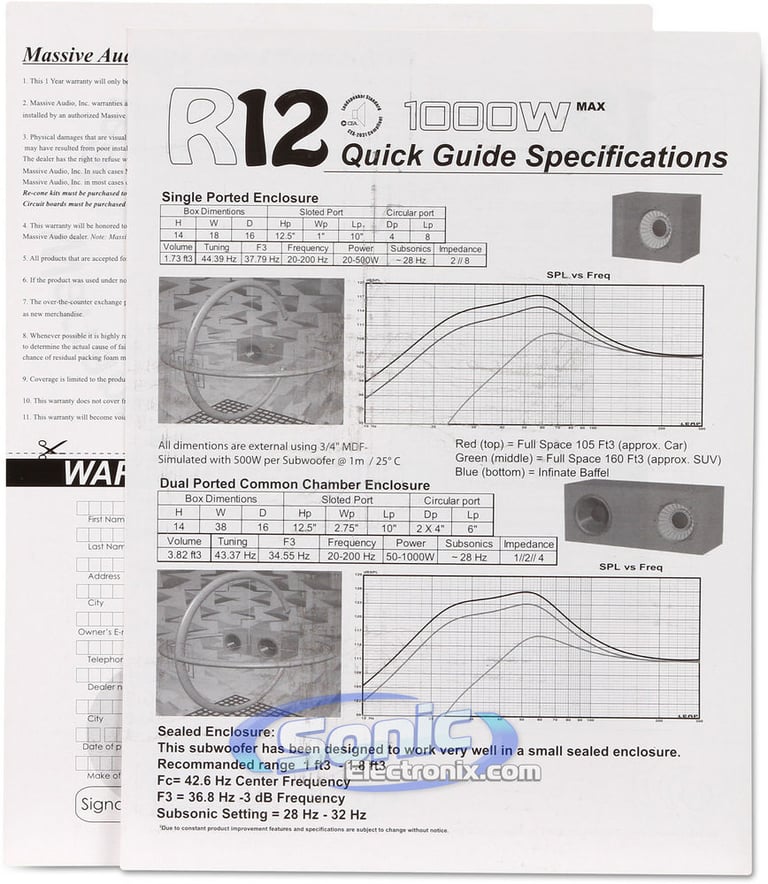 2000W Massive Audio Rebel 12 Subwoofers + Enclosure Bass Package Image 7