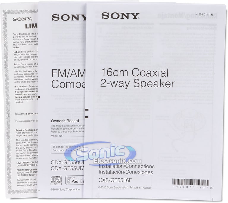 Sony CXS-GT5516F (CDX-GT550UI + Speakers)  Image 14