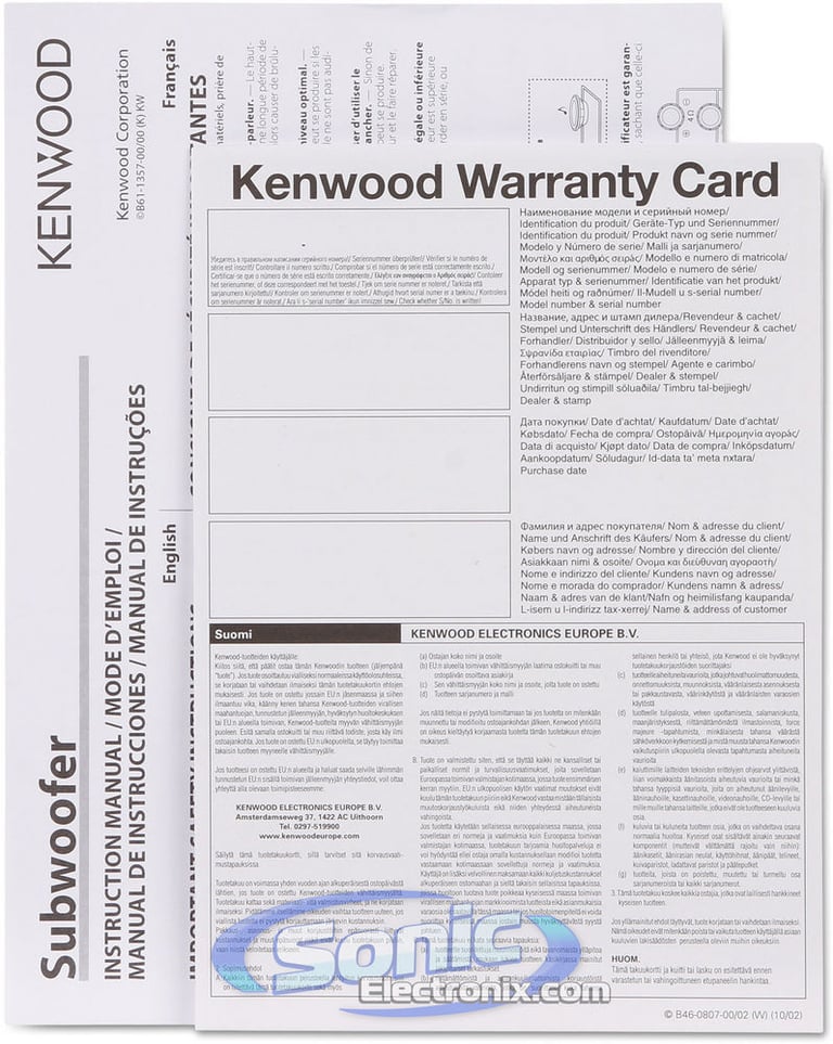 Kenwood eXcelon XR-W10F Image 8