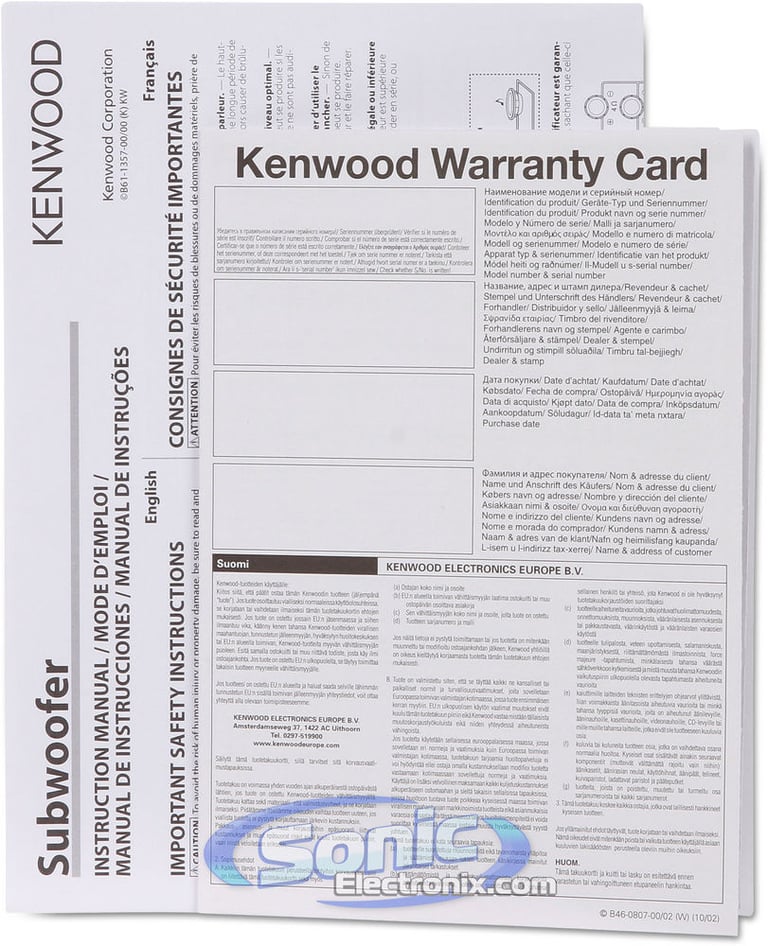 Kenwood eXcelon XR-W12F Image 8