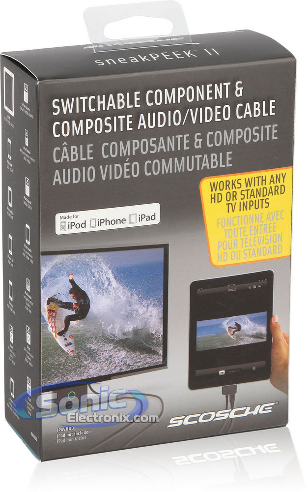 Scosche IPAVHDO sneakPEEK II Component/Composite Video iPad/iPhone Cable Image 6