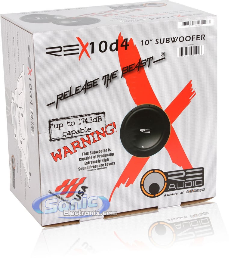 300W RE Audio REX10D4 Subwoofer + RE Audio Enclosure Package Image 8