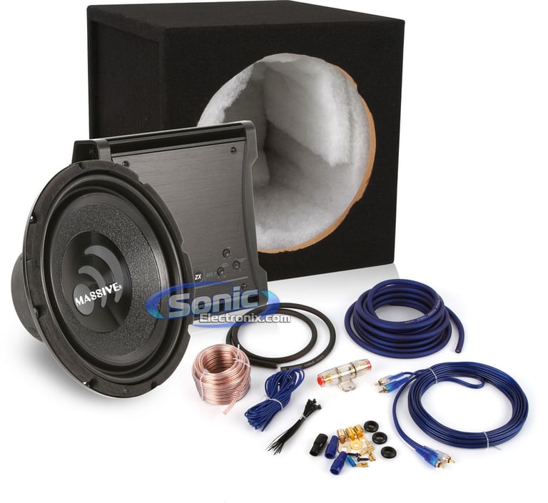 800W Massive Audio + Kicker Complete Bass Package Image 1