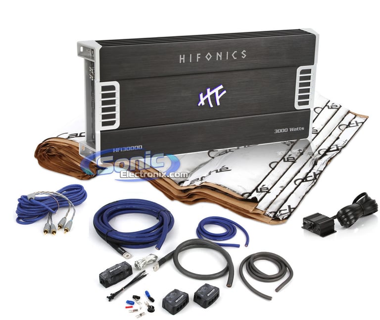 Hifonics HFi3000D + Amplifier Kit Bundle Image 1