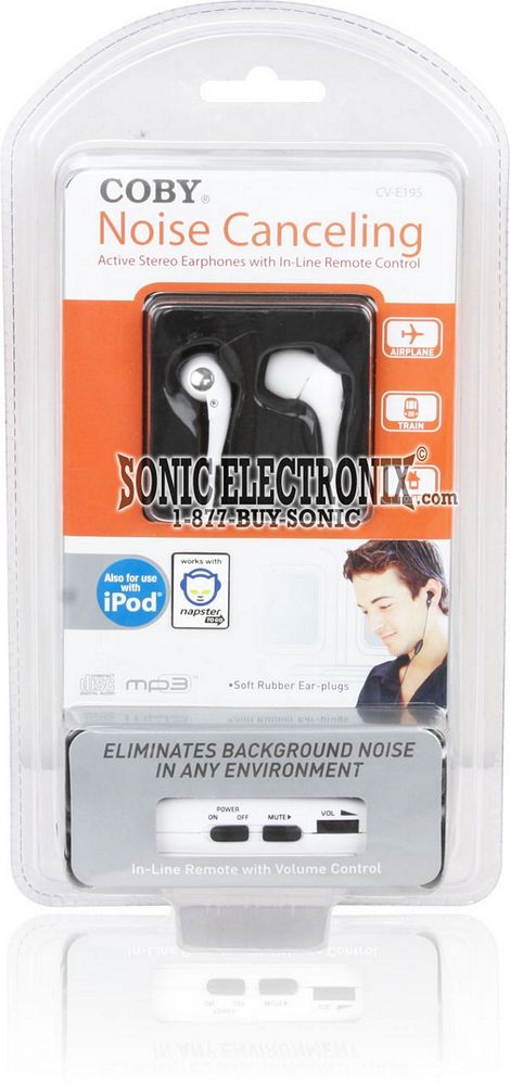 Coby CVE195 (CV-E195) Noise Cancelling In-Ear Headphones/Earbuds Image 2