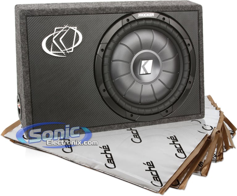 800W Kicker 10TCVT124 + Sound Dampening Material Bass Bundle Image 1