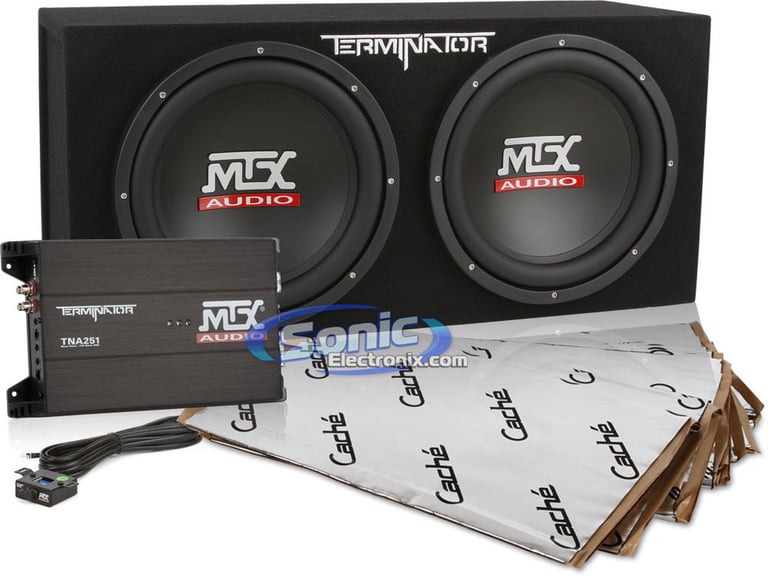 1200W MTX Audio  + Sound Dampening Material Bass Bundle Image 1