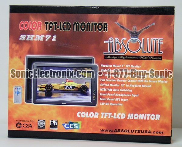 Absolute SHM71 7" TFT-LCD Headrest Monitor Image 2
