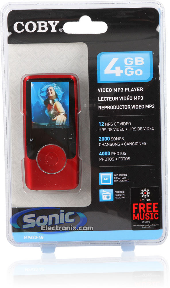 Coby MP620-4G 4GB 1.8" MP3/MP4 Player with FM Radio (Red) Image 2