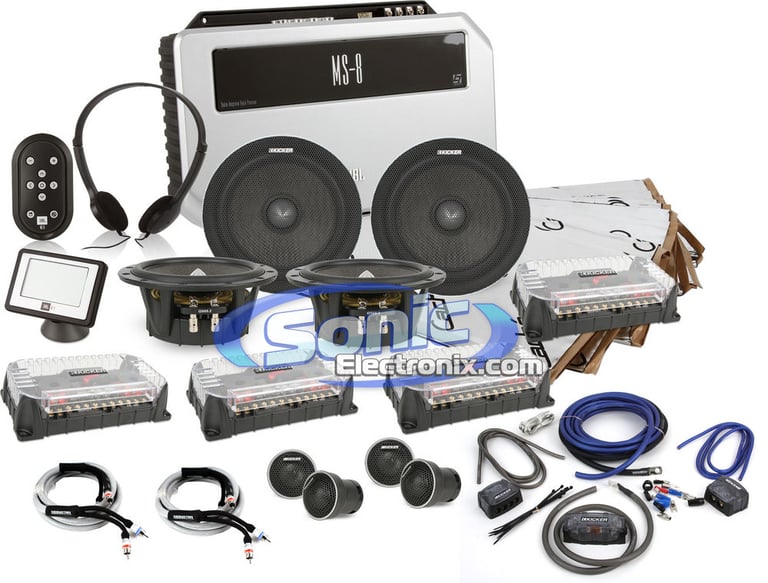 JBL System Integration + Amplifier and Kicker Speakers Combo Package Image 1