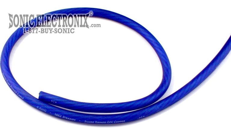 Kicker 4 Gauge PRICED PER FOOT -- BLUE (From Spool of PWB4100) Image 1