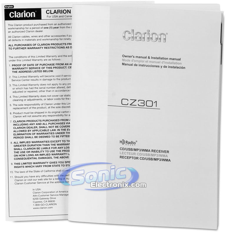 Clarion CZ301 + THD301 HD Radio Combo Image 8