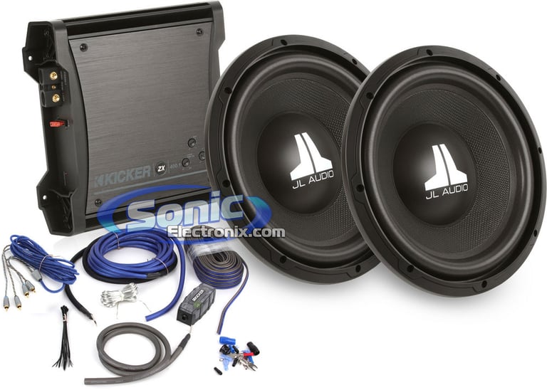 1000W JL Audio Subwoofers + Kicker Amplifier Bass Bundle Image 1