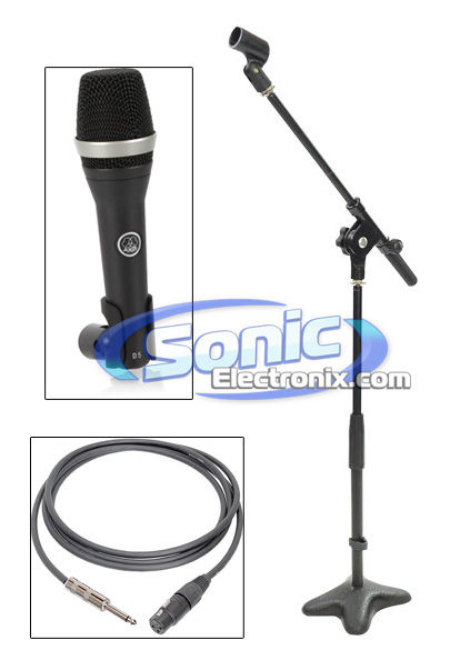 AKG Vocal Microphone, Mic Cable, & Mic Stand Combo Image 1
