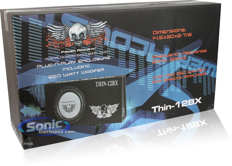 Power Acoustik THIN-12BX Shallow Loaded Sub Box Image 6