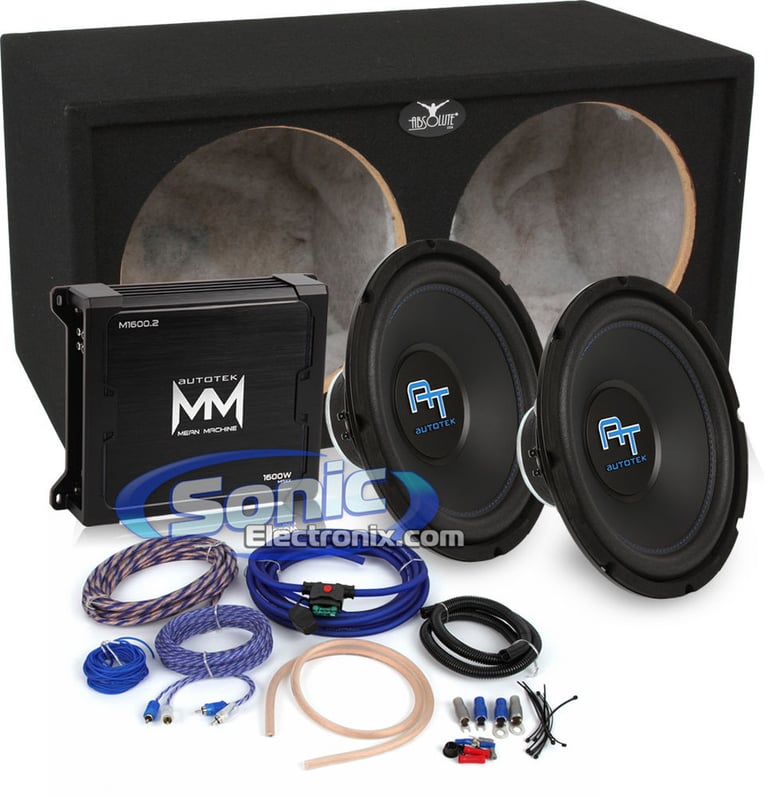 1400W Autotek Subwoofer and Amplifier Complete Bass Bundle Image 1