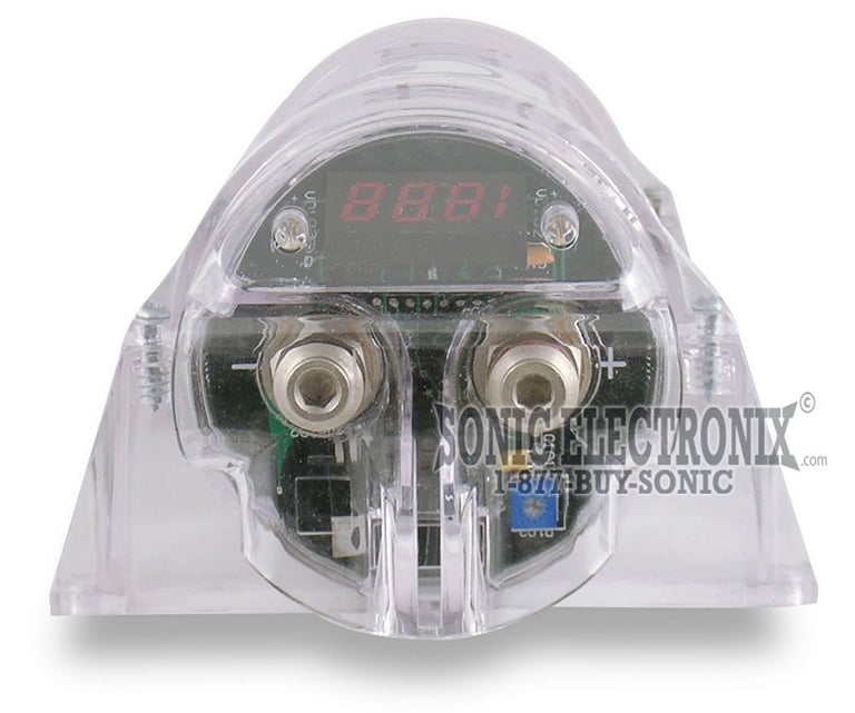 Absolute KITCAP3000 1.2 Farad Capacitor + 4 Gauge Amp Kit + Distribution Block Image 3