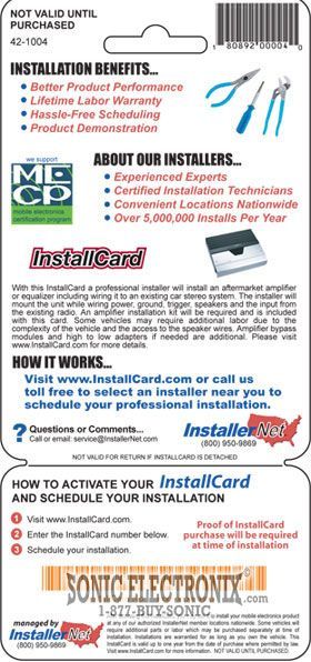 InstallCard 42-1004 (Amplifier/Equalizer Deluxe) Image 2