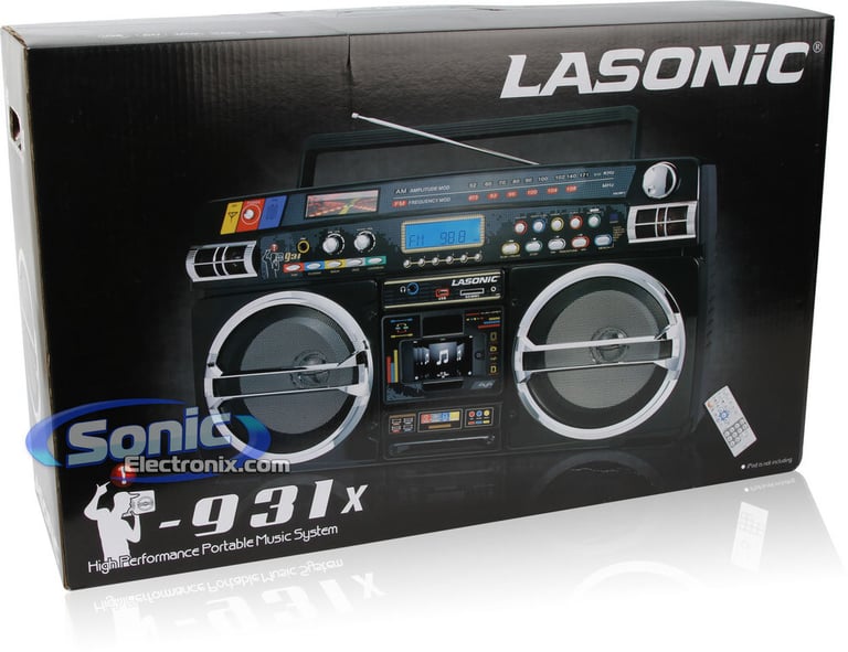 Lasonic i-931x (Black) Ghetto Blaster with iPod/iPhone Dock Image 11