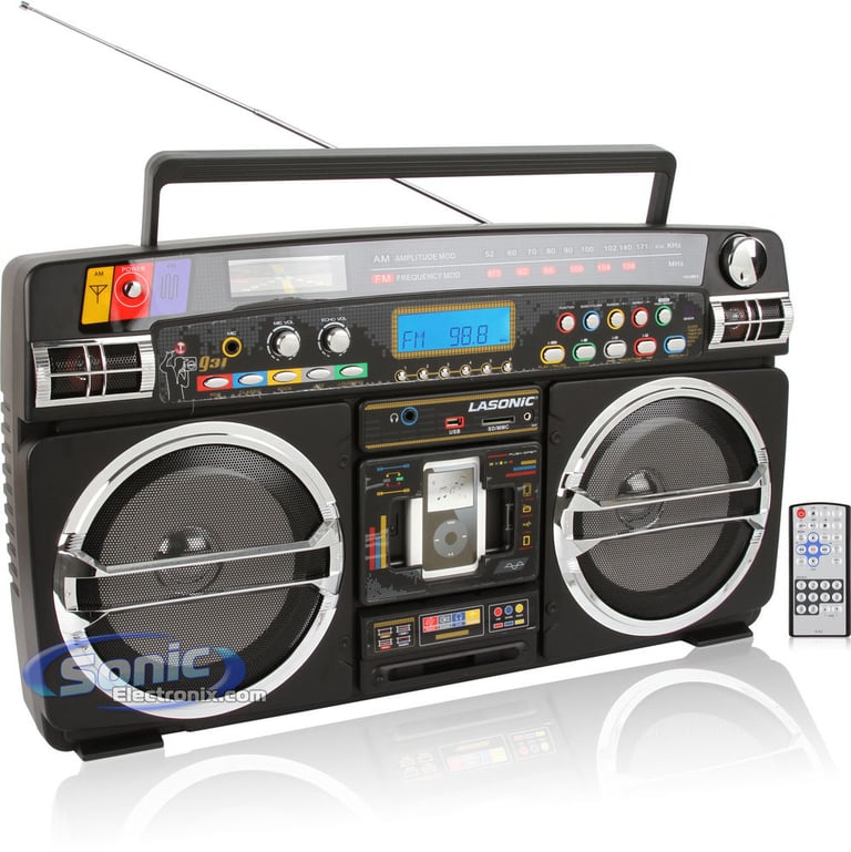 Lasonic i-931x (Black) Ghetto Blaster with iPod/iPhone Dock Image 1