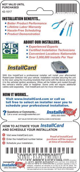 InstallCard 42-1017 (Visor Radar Detector) Image 2
