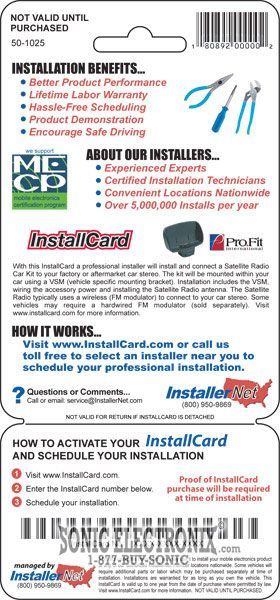 InstallCard 50-1025 (Satellite Radio Deluxe) Image 2