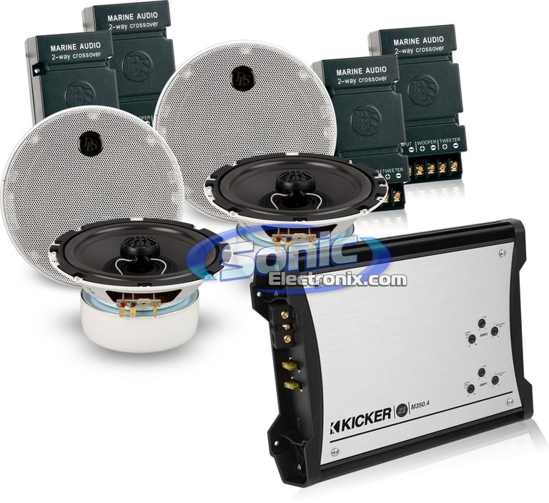 DLS Marine Speakers + Kicker Marine Amplifier Combo Image 1
