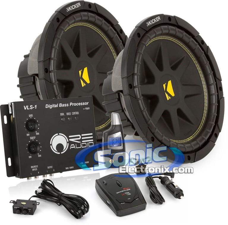 Kicker 2-10C104 + RE Audio VLS-1 Bass Processor Bundle Image 1