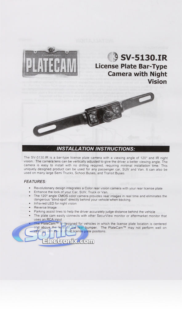 Crimestopper SV-5130.IR Universal License Plate Camera with Night Vision Image 6