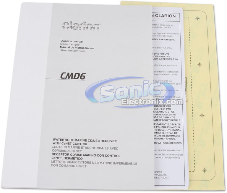 Clarion CMD6 Receiver with JBL Marine MPS1000 Subwoofer Image 8